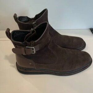 John Varvatos Suede/Leather Zip Boots - Brown Size 9 1/2
